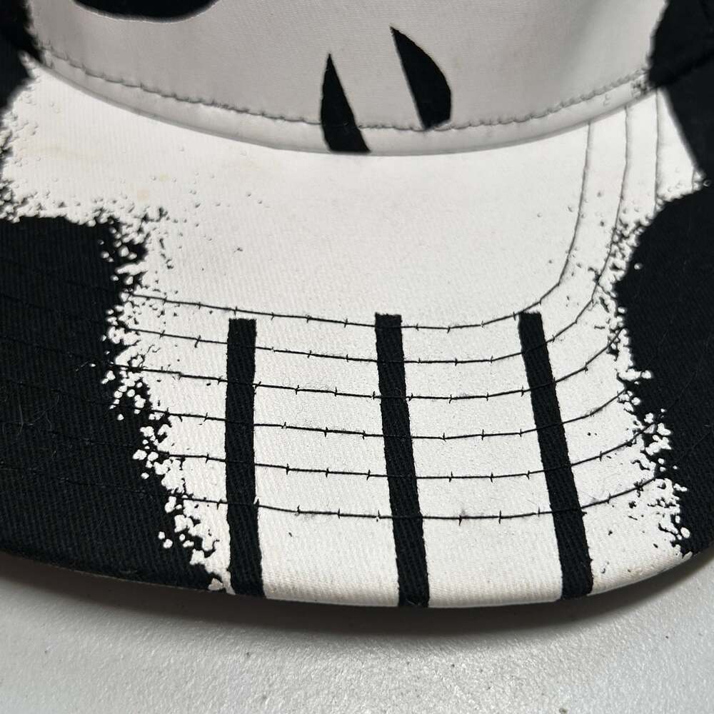 VTG Marvel Punisher Ball Cap Hat White Skull Snapback Black Camo RARE - Picture 9 of 11